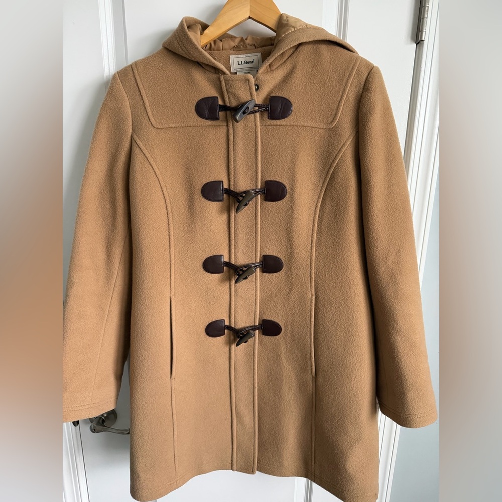 L.L. Bean Women's Lambswool Camel Duffel Coat